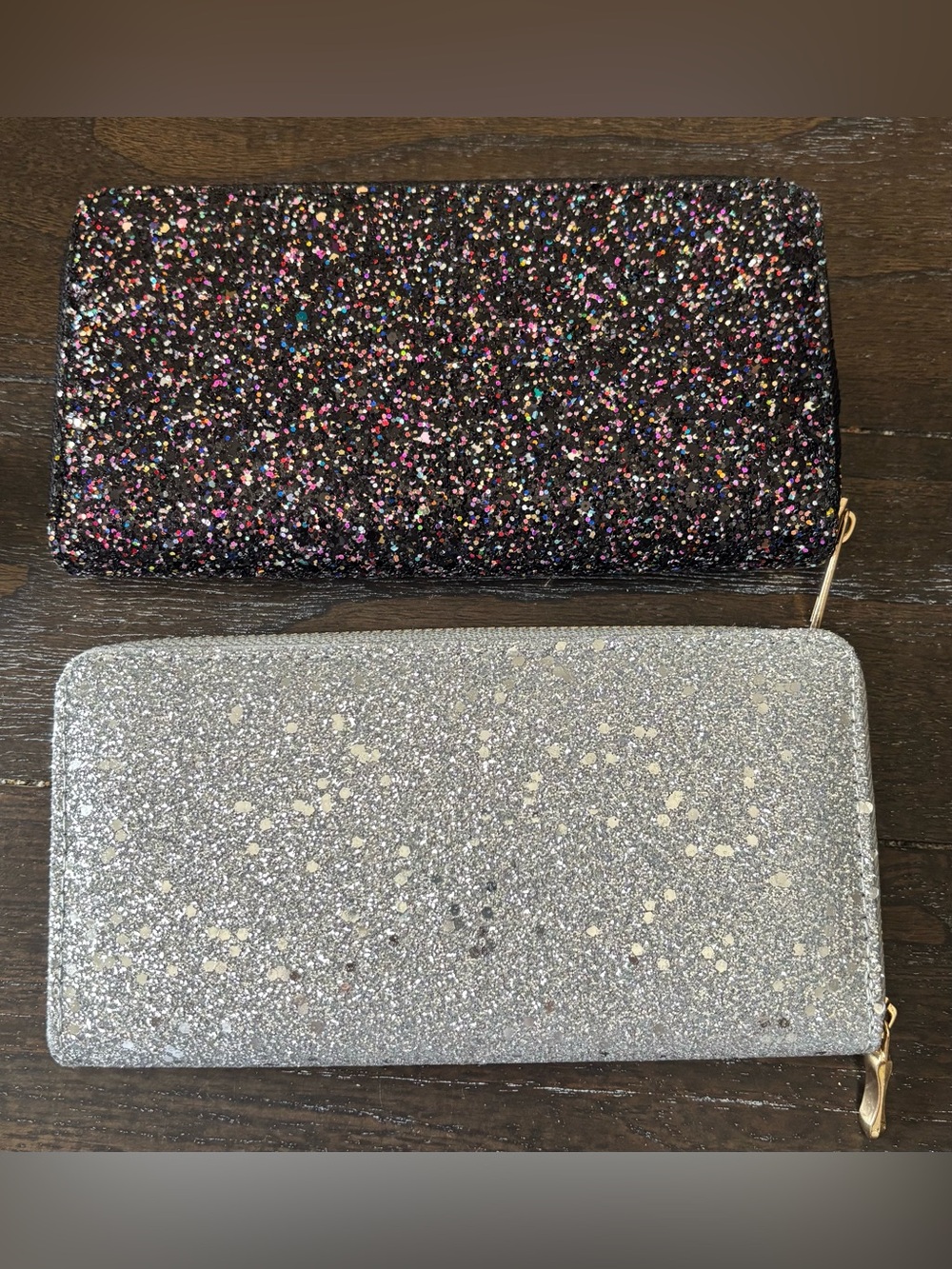 Two new glitter wallets